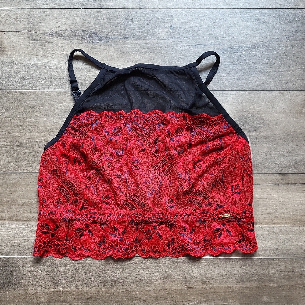 Red and Black Lace Bralette